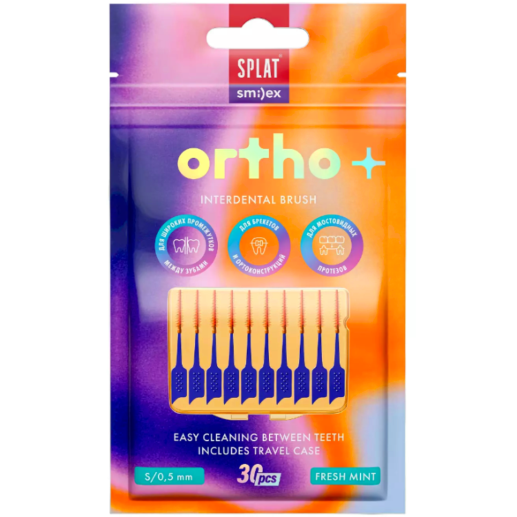 SPLAT Ortho Зубная Набор Мягких Межзубных Ершиков с Ароматом Мяты Размер S