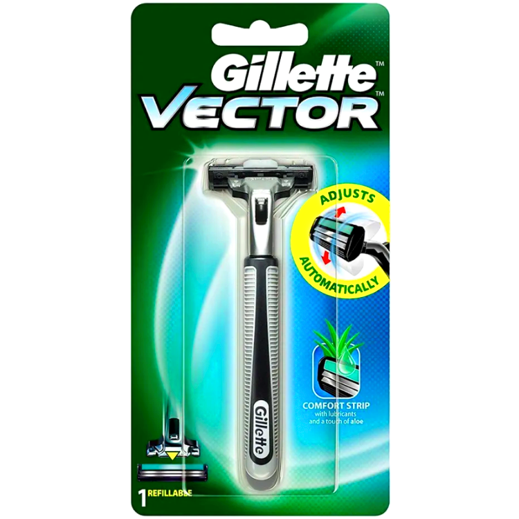 Gillette Vector Бритвенный Станок + Сменные Кассеты