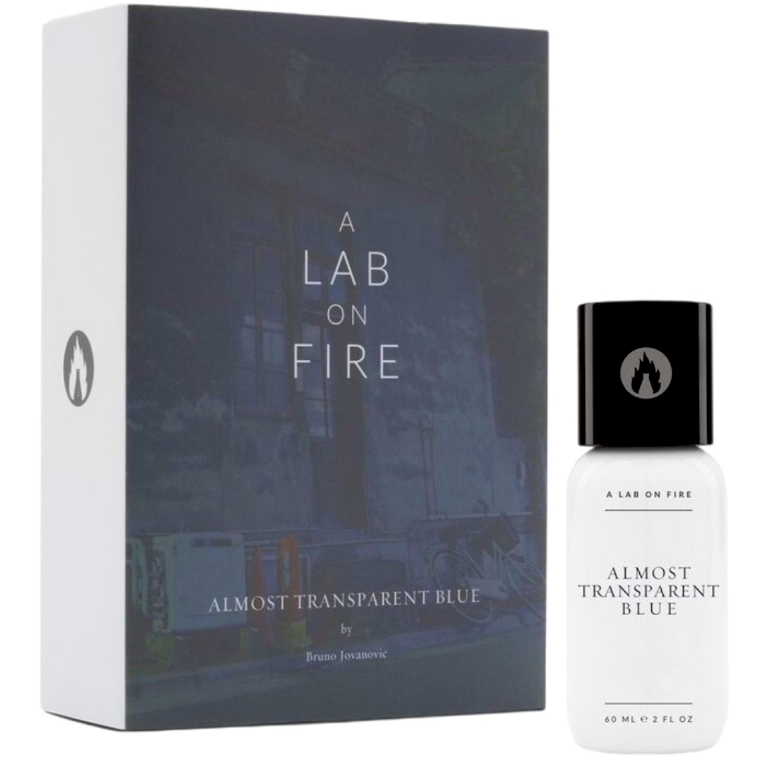 A LAB ON FIRE ALMOST TRANSPARENT BLUE