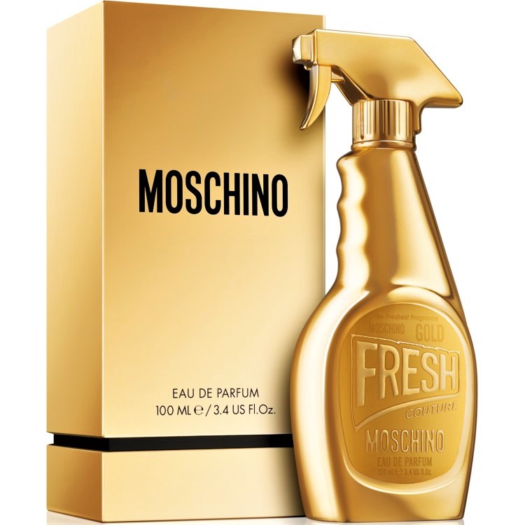 Москино духи золотые. Moschino Fresh Gold 100 мл. Moschino Gold Fresh Couture.