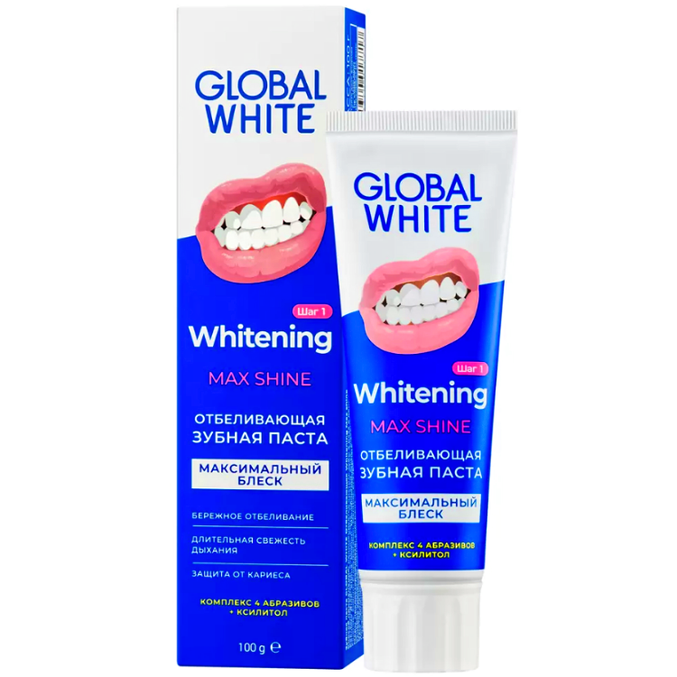 GLOBAL WHITE Зубная Паста Whitening MAX SHINE
