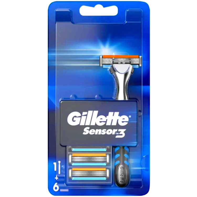 Gillette Sensor 3 Бритвенный Станок+ Сменные Кассеты