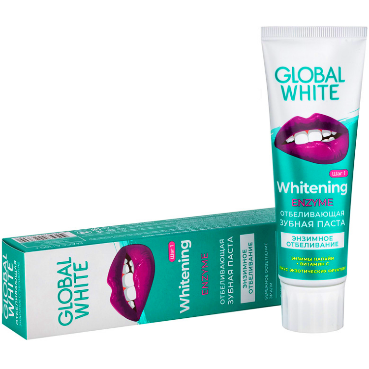 GLOBAL WHITE Зубная Паста Whitening ENZYME